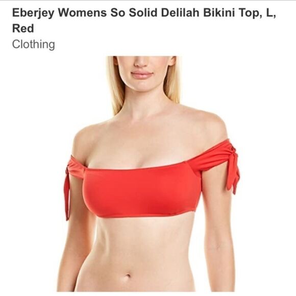 NWT Eberjey So Solid Delilah Racer Bikini Top - Picture 1 of 4